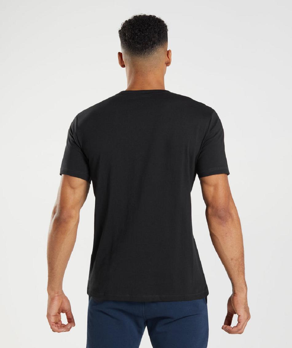 T Shirts Gymshark Sharkhead Infill Hombre Negras | CO 3298EBC